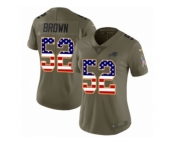 Women Nike Buffalo Bills #52 Preston Brown Limited Olive USA Flag 2017 Salute to Service NFL Jersey
