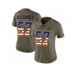 Women Nike Buffalo Bills #57 Lorenzo Alexander Limited Olive USA Flag 2017 Salute to Service NFL Jersey
