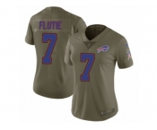 Women Nike Buffalo Bills #7 Doug Flutie Limited Olive 2017 Salute to Service NFL Jersey