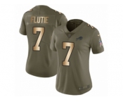 Women Nike Buffalo Bills #7 Doug Flutie Limited Olive Gold 2017 Salute to Service NFL Jersey