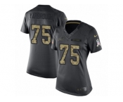 Women Nike Buffalo Bills #75 Eddie Yarbrough Limited Black 2016 Salute to Service NFL Jersey