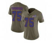 Women Nike Buffalo Bills #75 Eddie Yarbrough Limited Olive 2017 Salute to Service NFL Jersey