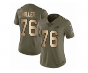 Women Nike Buffalo Bills #76 John Miller Limited Olive Gold 2017 Salute to Service NFL Jersey