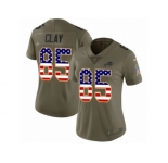 Women Nike Buffalo Bills #85 Charles Clay Limited Olive USA Flag 2017 Salute to Service NFL Jersey