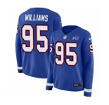 Women Nike Buffalo Bills #95 Kyle Williams Limited Royal Blue Therma Long Sleeve NFL Jersey