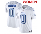 Women's Buffalo Bills #0 Keon Coleman White 2025 F.U.S.E. “Rivalries” Vapor Untouchable Football Stitched Jersey