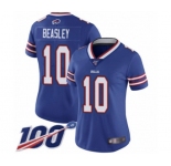 Women's Buffalo Bills #10 Cole Beasley Royal Blue Team Color Vapor Untouchable Limited Player 100th Season Football Jersey