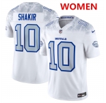 Women's Buffalo Bills #10 Khalil Shakir White 2025 F.U.S.E. “Rivalries” Vapor Untouchable Football Stitched Jersey
