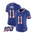 Women's Buffalo Bills #11 Zay Jones Royal Blue Team Color Vapor Untouchable Limited Player 100th Season Football Jersey