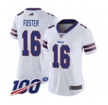 Women's Buffalo Bills #16 Robert Foster White Vapor Untouchable Limited Player 100th Season Football Jersey