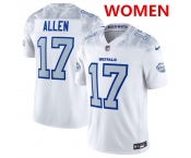 Women's Buffalo Bills #17 Josh Allen White 2025 F.U.S.E. “Rivalries” Vapor Untouchable Football Stitched Jersey
