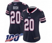 Women's Buffalo Bills #20 Rafael Bush Limited Navy Blue Inverted Legend 100th Season Football Jersey