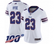Women's Buffalo Bills #23 Micah Hyde White Vapor Untouchable Limited Player 100th Season Football Jersey