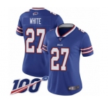 Women's Buffalo Bills #27 Tre'Davious White Royal Blue Team Color Vapor Untouchable Limited Player 100th Season Football Jersey