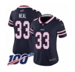 Women's Buffalo Bills #33 Siran Neal Limited Navy Blue Inverted Legend 100th Season Football Jersey