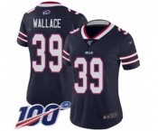 Women's Buffalo Bills #39 Levi Wallace Limited Navy Blue Inverted Legend 100th Season Football Jersey