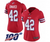 Women's Buffalo Bills #42 Patrick DiMarco Limited Red Rush Vapor Untouchable 100th Season Football Jersey