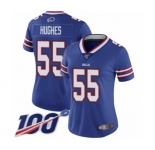 Women's Buffalo Bills #55 Jerry Hughes Royal Blue Team Color Vapor Untouchable Limited Player 100th Season Football Jersey
