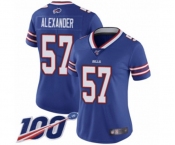 Women's Buffalo Bills #57 Lorenzo Alexander Royal Blue Team Color Vapor Untouchable Limited Player 100th Season Football Jersey