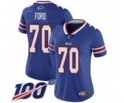 Women's Buffalo Bills #70 Cody Ford Royal Blue Team Color Vapor Untouchable Limited Player 100th Season Football Jersey