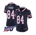 Women's Buffalo Bills #84 Jake Fisher Limited Navy Blue Inverted Legend 100th Season Football Jersey