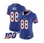 Women's Buffalo Bills #88 Dawson Knox Royal Blue Team Color Vapor Untouchable Limited Player 100th Season Football Jersey