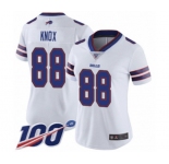 Women's Buffalo Bills #88 Dawson Knox White Vapor Untouchable Limited Player 100th Season Football Jersey