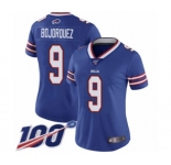 Women's Buffalo Bills #9 Corey Bojorquez Royal Blue Team Color Vapor Untouchable Limited Player 100th Season Football Jersey