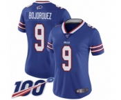 Women's Buffalo Bills #9 Corey Bojorquez Royal Blue Team Color Vapor Untouchable Limited Player 100th Season Football Jersey