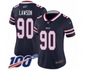 Women's Buffalo Bills #90 Shaq Lawson Limited Navy Blue Inverted Legend 100th Season Football Jersey