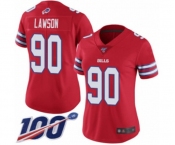 Women's Buffalo Bills #90 Shaq Lawson Limited Red Rush Vapor Untouchable 100th Season Football Jersey