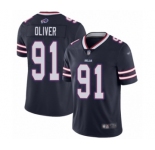 Women's Buffalo Bills #91 Ed Oliver Limited Navy Blue Inverted Legend Football Jersey