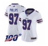 Women's Buffalo Bills #97 Jordan Phillips White Vapor Untouchable Limited Player 100th Season Football Jersey