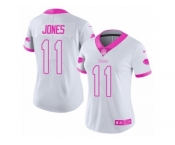 Women's Nike Buffalo Bills #11 Zay Jones Limited White Pink Rush Fashion NFL Jersey