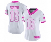 Women's Nike Buffalo Bills #16 Robert Foster Limited White Pink Rush Fashion NFL Jersey