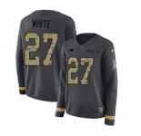 Women's Nike Buffalo Bills #27 Tre'Davious White Limited Black Salute to Service Therma Long Sleeve NFL Jersey