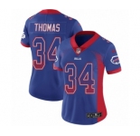 Women's Nike Buffalo Bills #34 Thurman Thomas Limited Royal Blue Rush Drift Fashion NFL Jersey