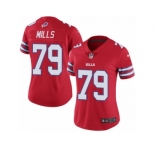 Women's Nike Buffalo Bills #79 Jordan Mills Limited Red Rush NFL Jersey