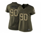 Women's Nike Buffalo Bills #90 Shaq Lawson Limited Green Salute to Service NFL Jersey