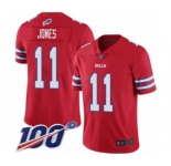 Youth Buffalo Bills #11 Zay Jones Limited Red Rush Vapor Untouchable 100th Season Football Jersey