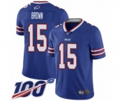 Youth Buffalo Bills #15 John Brown Royal Blue Team Color Vapor Untouchable Limited Player 100th Season Football Jersey