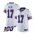 Youth Buffalo Bills #17 Josh Allen White Vapor Untouchable Limited Player 100th Season Football Jersey