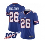 Youth Buffalo Bills #26 Devin Singletary Royal Blue Team Color Vapor Untouchable Limited Player 100th Season Football Jersey