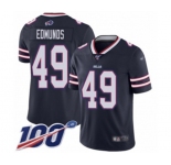Youth Buffalo Bills #49 Tremaine Edmunds Limited Navy Blue Inverted Legend 100th Season Football Jersey