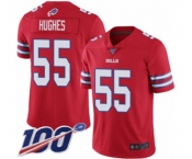 Youth Buffalo Bills #55 Jerry Hughes Limited Red Rush Vapor Untouchable 100th Season Football Jersey
