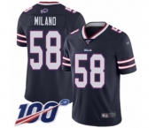 Youth Buffalo Bills #58 Matt Milano Limited Navy Blue Inverted Legend 100th Season Football Jersey