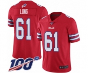 Youth Buffalo Bills #61 Spencer Long Limited Red Rush Vapor Untouchable 100th Season Football Jersey