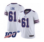 Youth Buffalo Bills #61 Spencer Long White Vapor Untouchable Limited Player 100th Season Football Jersey