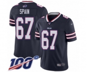 Youth Buffalo Bills #67 Quinton Spain Limited Navy Blue Inverted Legend 100th Season Football Jersey