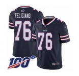 Youth Buffalo Bills #76 Jon Feliciano Limited Navy Blue Inverted Legend 100th Season Football Jersey